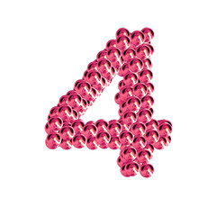 Pink symbols from spheres. number 4