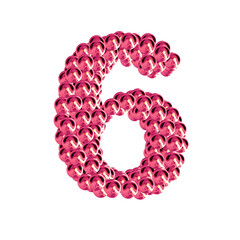 Pink symbols from spheres. number 6