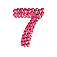 Pink symbols from spheres. number 7