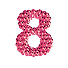 Pink symbols from spheres. number 8