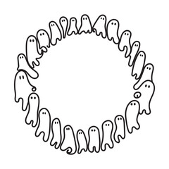 A creepy ghost hovers around. Ghost, one line drawing. one line ghost vector illustration