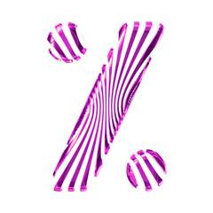 White symbol with ultra thin purple straps