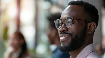 A heartfelt moment of a team leader appreciating a junior employee, Team, blurred background, with copy space