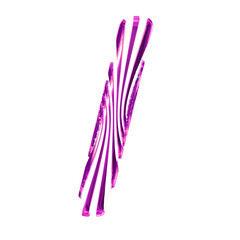 Obraz na płótnie Canvas White symbol with ultra thin purple straps
