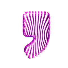 White symbol with ultra thin purple straps