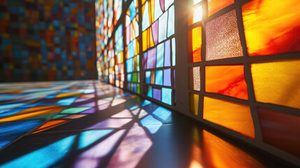 Luminous Mosaic: Kaleidoscope of Colors in Wide Elegance. Generative AI