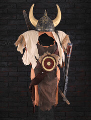 Viking warrior clothes on a mannequin