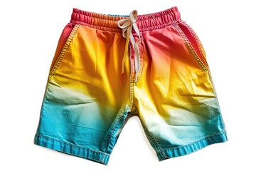 Swimming shorts. Color summer shorts isolated on white background.