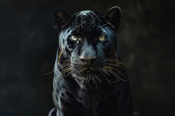Front view of Panther on dark background.