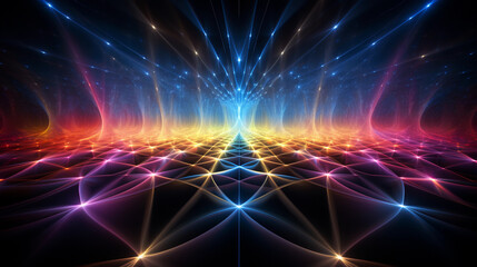 Vibrant Laser Light Extravaganza on a Dynamic Contrasting Backdrop