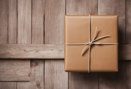 Package sitting on a wooden deck