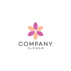 Pink flower fashion and beauty logo design timeless emblem brand identity logotype abstract minimalist monogram typography vector logo