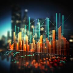 Investment finance chart,stock market business and exchange financial growth graph. - Generative AI