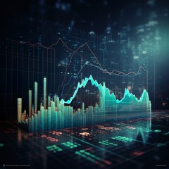Investment finance chart,stock market business and exchange financial growth graph. - Generative AI
