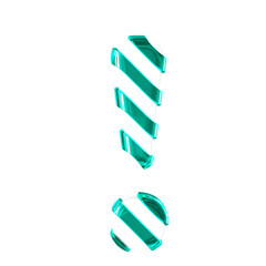 Fototapeta premium White symbol with thin turquoise diagonal straps