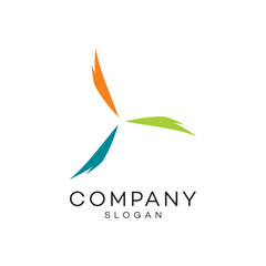 Wind energy wings power solution logo design timeless emblem brand identity logotype abstract minimalist monogram typography vector logo