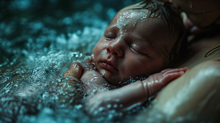 Newborn in Water Home Birth