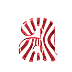 White symbol with red thin straps. letter a