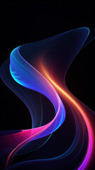 Neon Energy Lines in Varied Hues: Dark Mode-Themed Design Elements, Futuristic Wallpaper