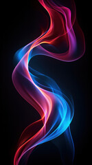 Futuristic Multicolor Neon Light Waves: Dark Mode-Themed Tech Designs and Backgrounds