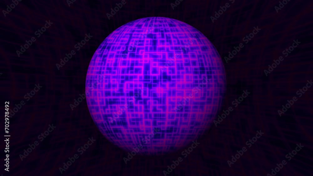 Poster abstract digital sphere. computer generated 3d render