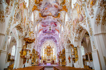 Church of the Nativity of Mary of the Rottenbuch Monastery. Bavaria. Germany.