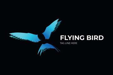 Bird flying logo template design
