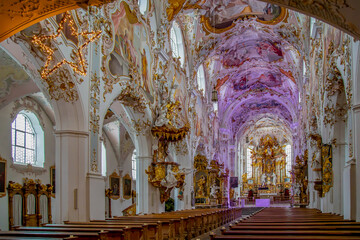 Church of the Nativity of Mary of the Rottenbuch Monastery. Bavaria. Germany.