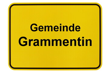 Illustration eines Ortsschildes der Gemeinde Grammentin in Mecklenburg-Vorpommern