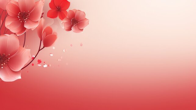 Red flower on red background, International Women's day