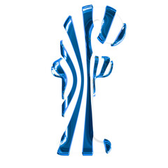 Fototapeta premium White symbol with blue thin straps. letter f