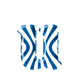 Fototapeta premium White symbol with blue thin straps. letter u