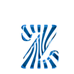 White symbol with blue thin straps. letter z