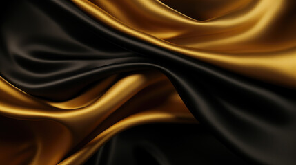Obraz premium black gold satin textile, silk, texture background