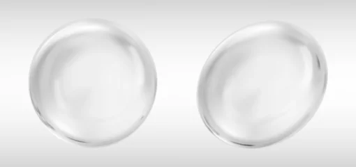 Fotobehang white transparent bubble cosmetic liquid  set vector illustration © vipman4