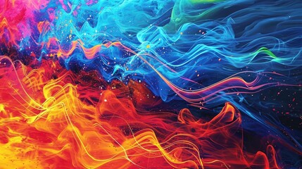 Colorful abstract background with flowing lines