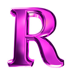 Purple symbol with bevel. letter r