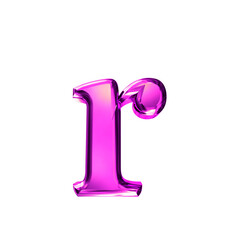 Purple symbol with bevel. letter r