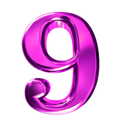 Purple symbol with bevel. number 9