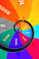 Jackpot fortune wheel background Illustration. Concept of risk, luck, gambling