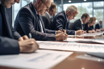 Meeting business people in office for planning, marketing strategy and working together.