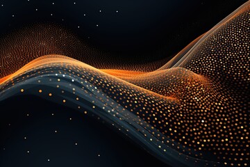 Wave of dots and lines. Abstract background