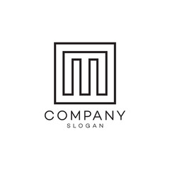 Letter M logo design timeless emblem brand identity logotype abstract minimalist monogram typography vector logo