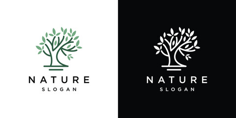This beautiful Tree vector logo is a symbol of life, beauty, growth, strength and good health.tree logo made with lines