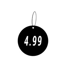 Price Tag displaying value of 4.99. 