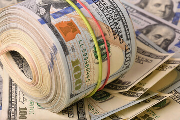 Paper money lot of dollar banknotes