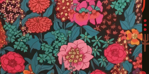 Watercolors and various flowers, roses, peonies, butterflies, and birds