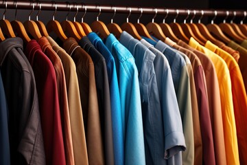Fashion clothes on clothing rack