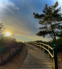 wooden bridge over the river