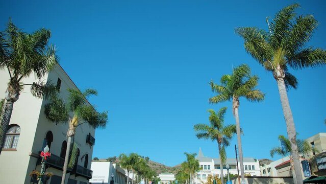 POV view of Santa Barbara street on sunny day